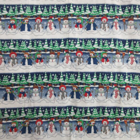 Fabric 45” x 1.5 Yards Winter Snowmen Trees Snow Signature Classics by Oakhurst - Picture 1 of 4